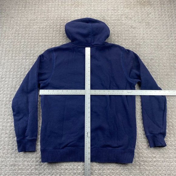 Under ARMOUR Sweater Men Medium M Navy Blue Green Logo Hoodie Spell Out Pullover - Picture 5 of 7